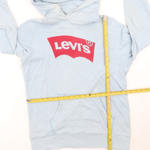 Levi's Women's Light Blue Hooded Pullover Sweatshirt Size S Cotton