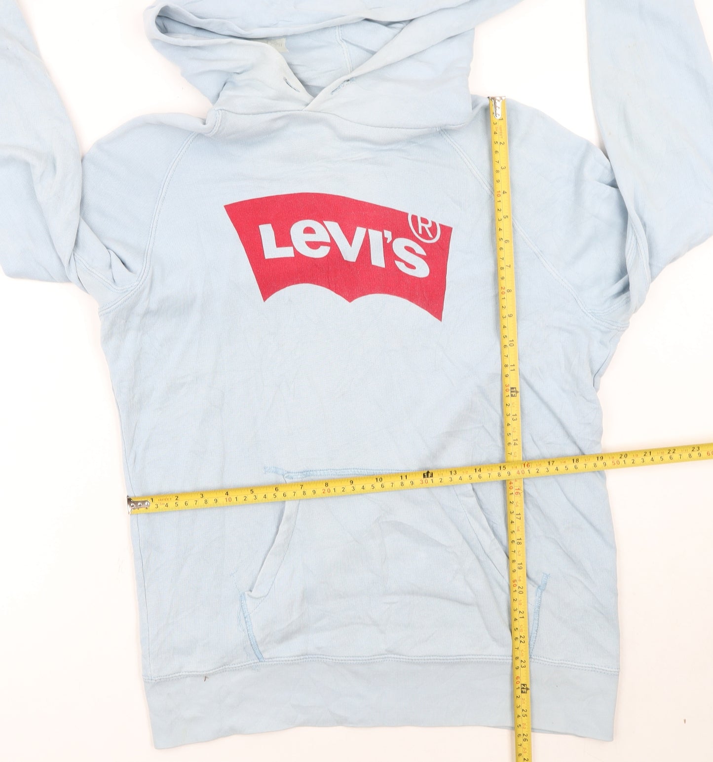 Levi's Women's Light Blue Hooded Pullover Sweatshirt Size S Cotton