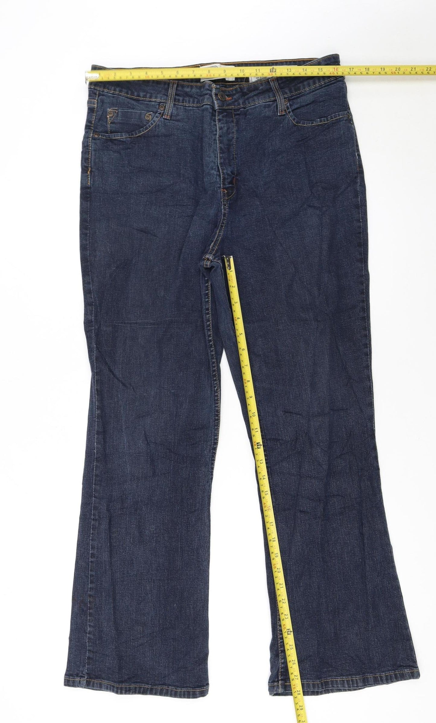 Levi Strauss Women Blue Bootcut Jeans Size 16 Stretch Denim