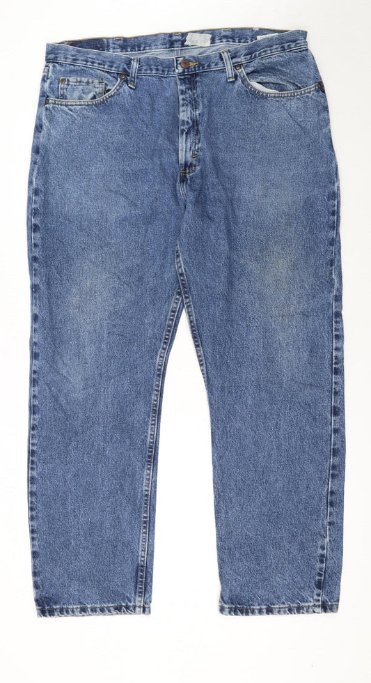Wrangler Men’s Blue 40x30 Regular Fit Straight Denim Jeans