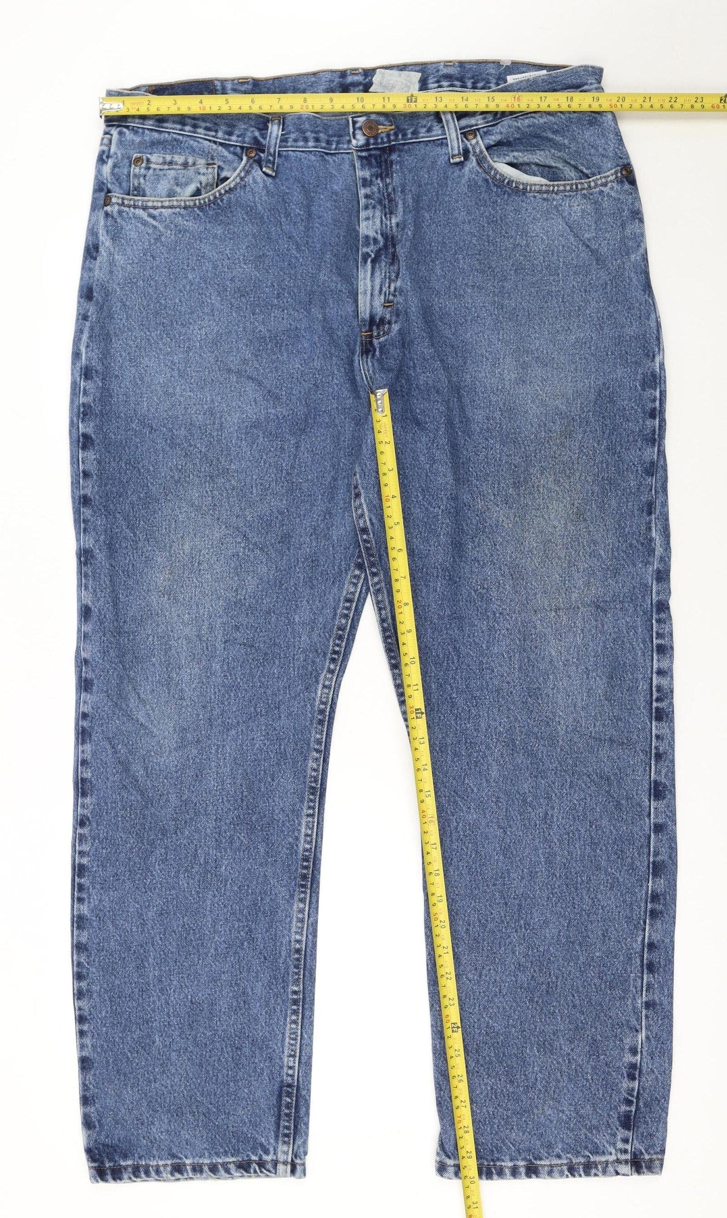 Wrangler Men’s Blue 40x30 Regular Fit Straight Denim Jeans