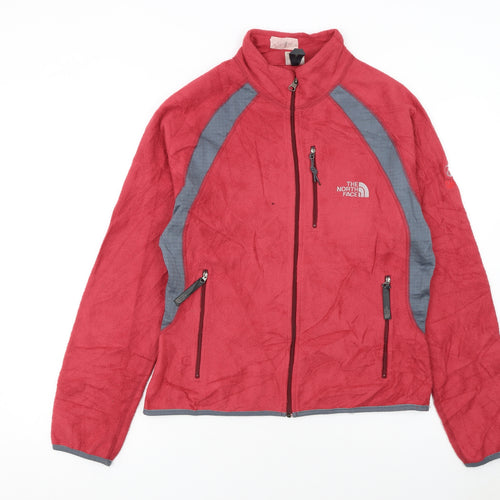 The North Face Women's Red Fleece Full Zip Jacket Size L
