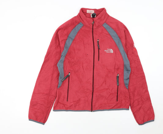 The North Face Women's Red Fleece Full Zip Jacket Size L