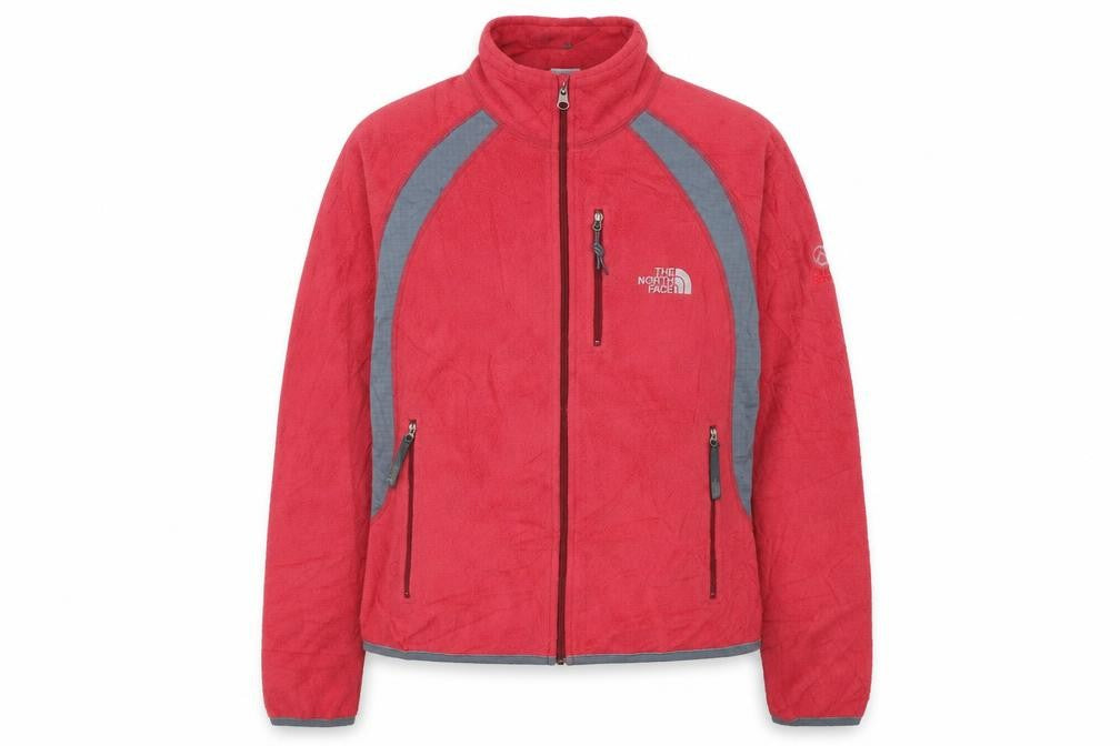 Front view of The North Face Women's Red Fleece Full Zip Jacket, size L