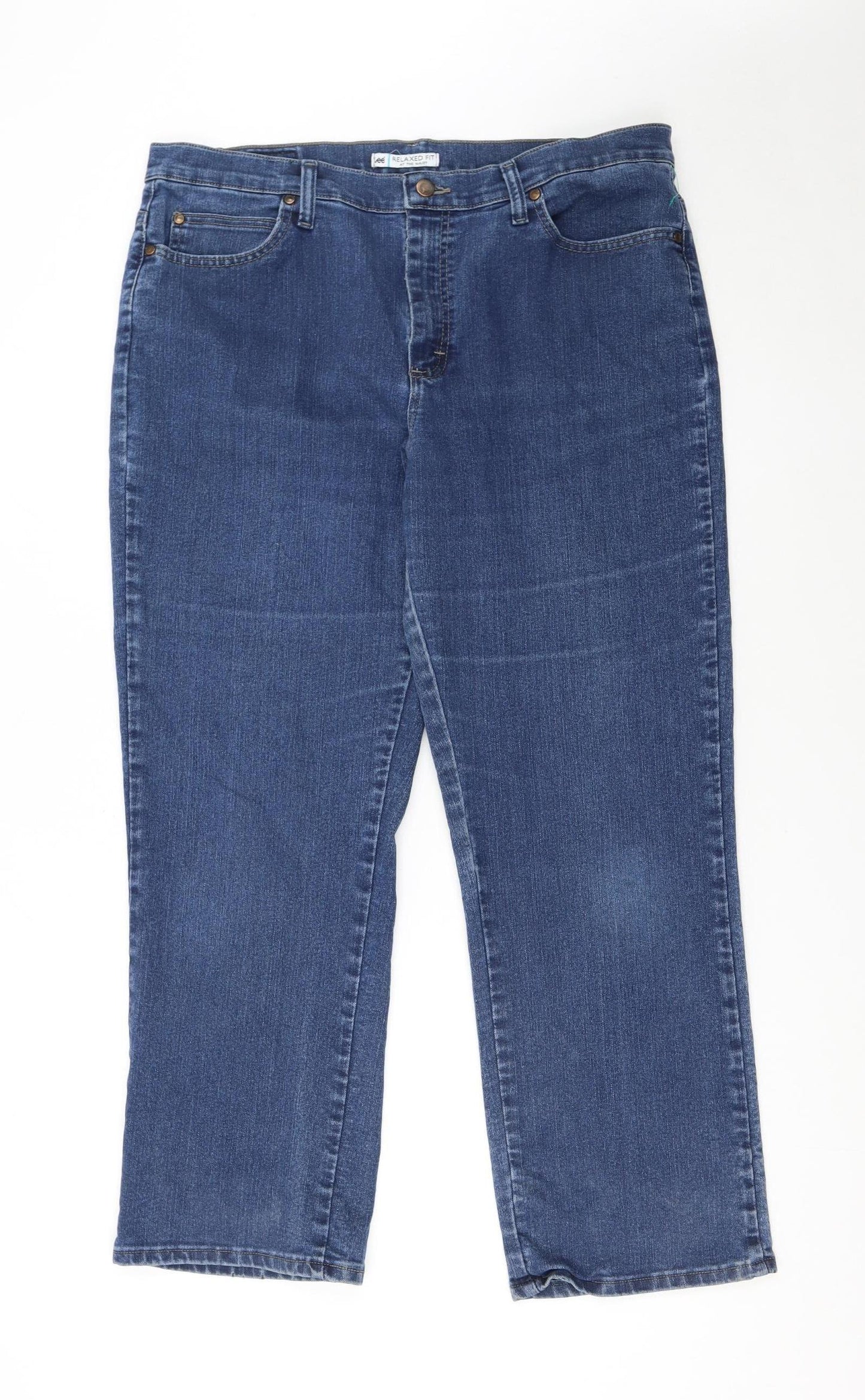 Lee Women’s Blue Relaxed Fit Straight Jeans Size 16 Short Denim