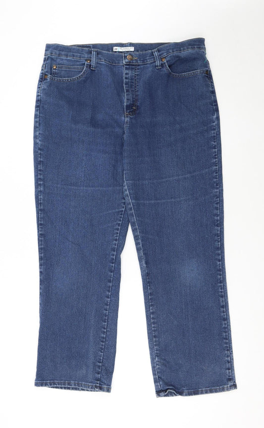 Lee Women’s Blue Relaxed Fit Straight Jeans Size 16 Short Denim