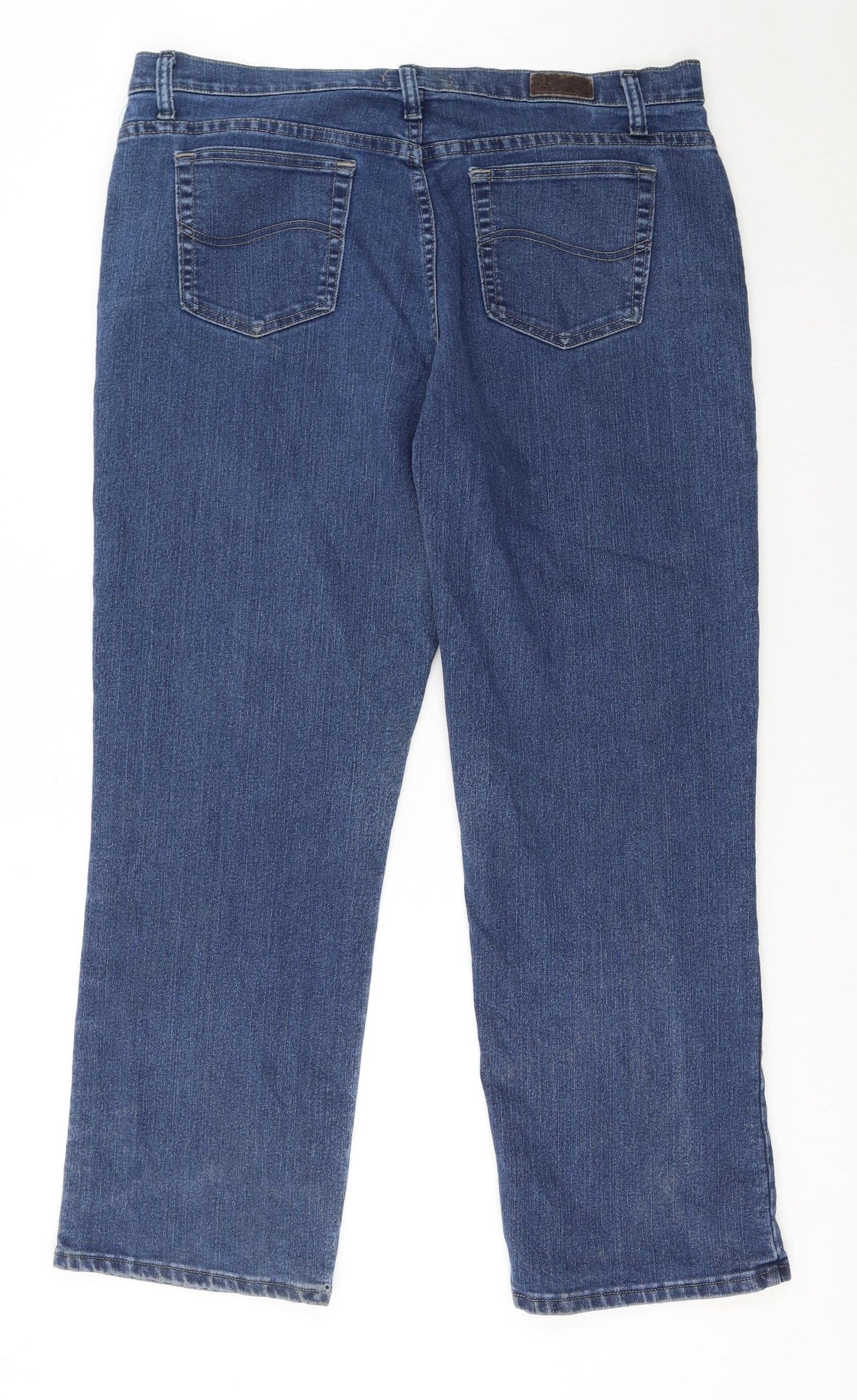 Lee Women’s Blue Relaxed Fit Straight Jeans Size 16 Short Denim