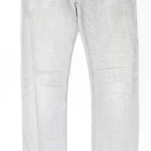 Lee Men’s Grey Powell Straight Fit Denim Jeans W32 L34