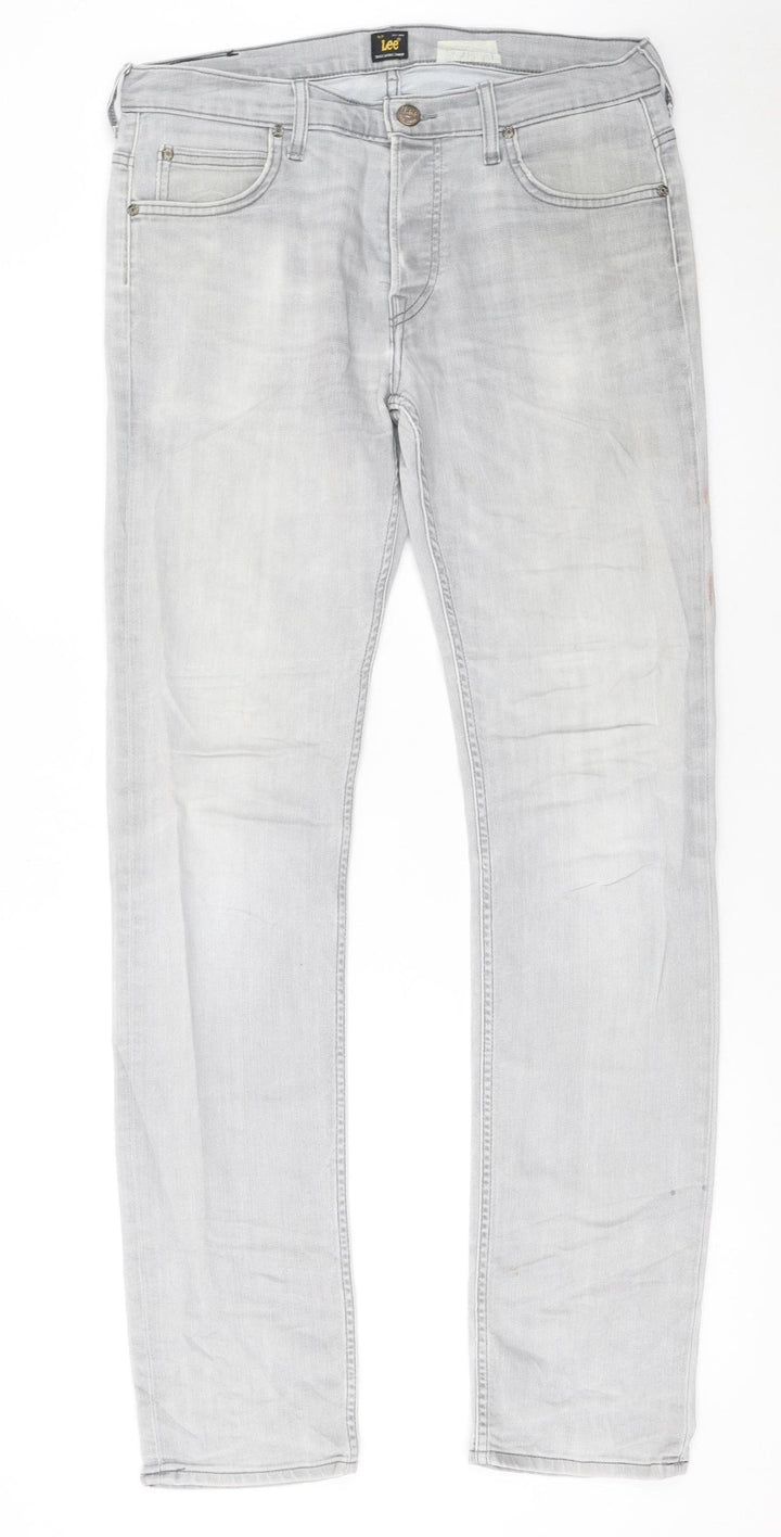 Lee Men’s Grey Powell Straight Fit Denim Jeans W32 L34