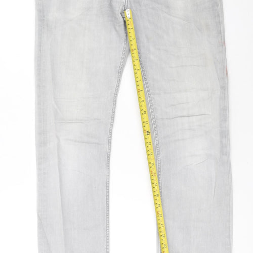 Lee Men’s Grey Powell Straight Fit Denim Jeans W32 L34