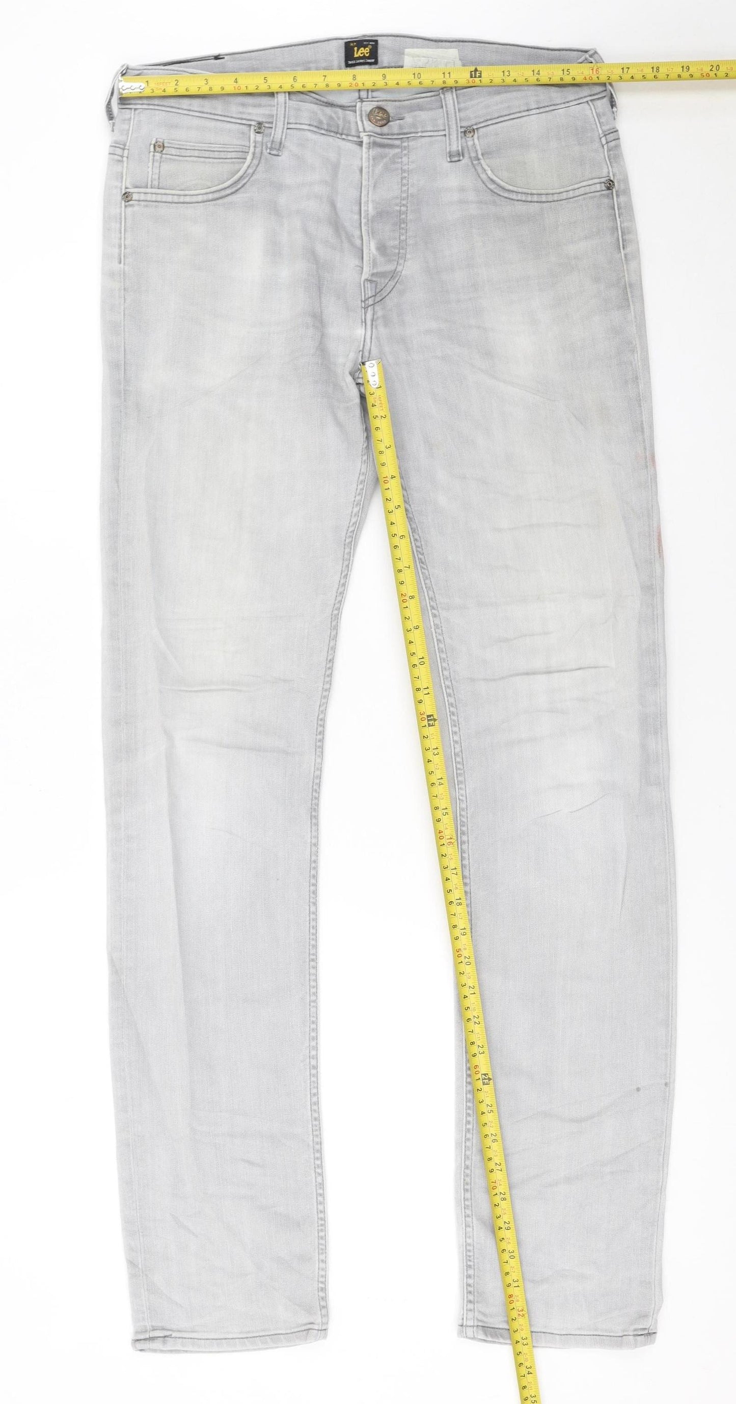 Lee Men’s Grey Powell Straight Fit Denim Jeans W32 L34