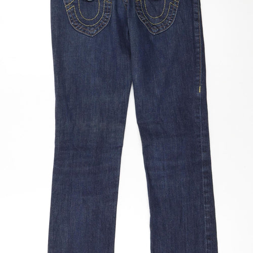 True Religion Women Blue Slim Straight Jeans Size 25 Denim USA Made
