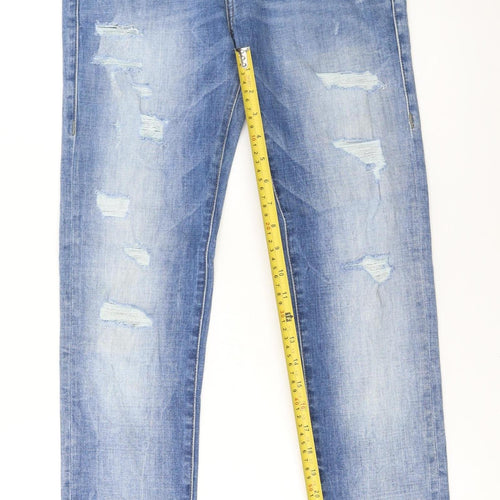True Religion Women's Blue Distressed Skinny Jeans Size 28