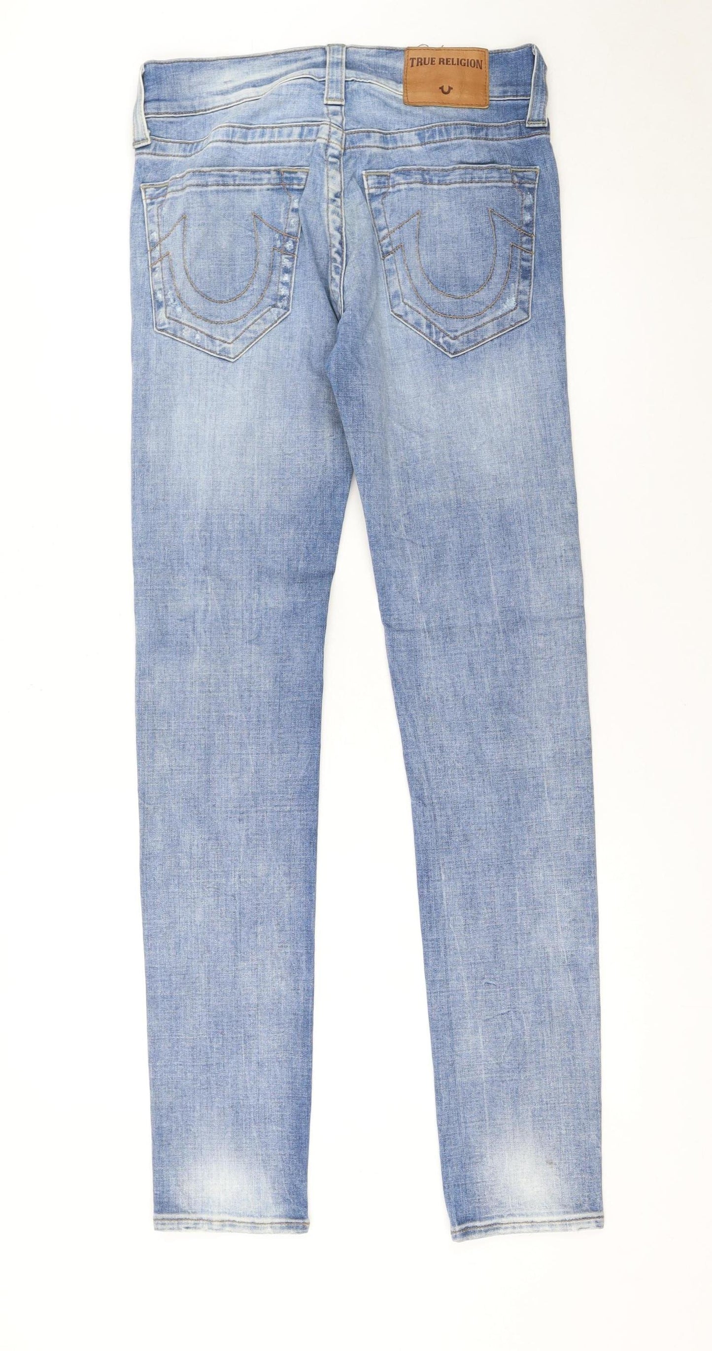 True Religion Women's Blue Distressed Skinny Jeans Size 28