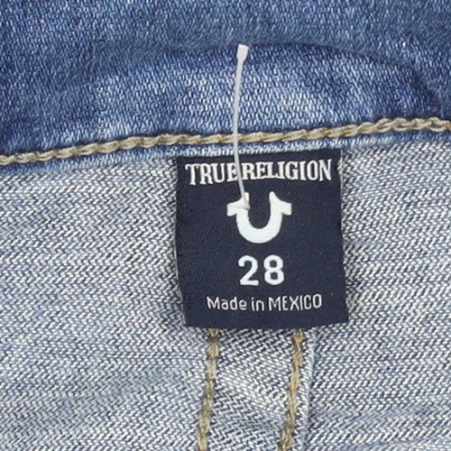 True Religion Women's Blue Distressed Skinny Jeans Size 28