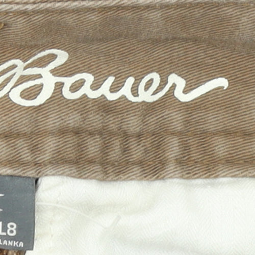 Eddie Bauer Women's Brown Chino Trousers L Regular Fit Cotton