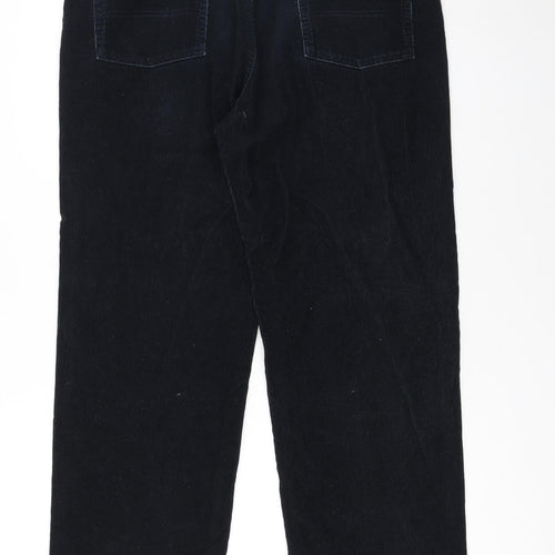 L.L.Bean Men's Black Corduroy Trousers Size 34x30 Straight Fit