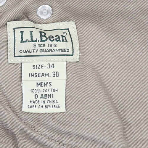 L.L.Bean Men's Black Corduroy Trousers Size 34x30 Straight Fit