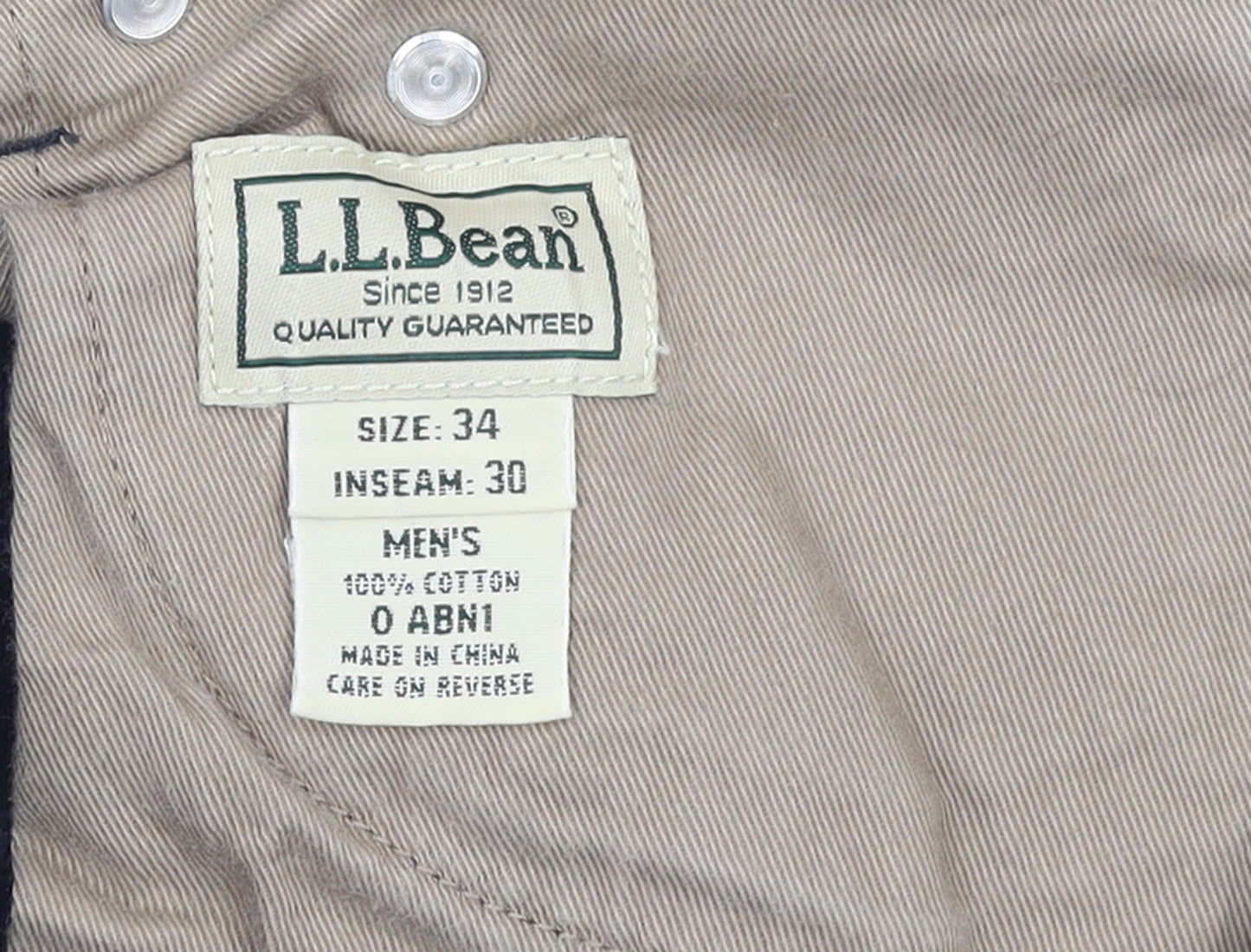 L.L.Bean Men's Black Corduroy Trousers Size 34x30 Straight Fit