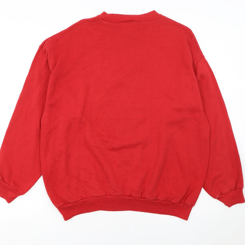 Tultex Women Red Dalmatian Graphic Sweatshirt XL Crew Neck Pullover