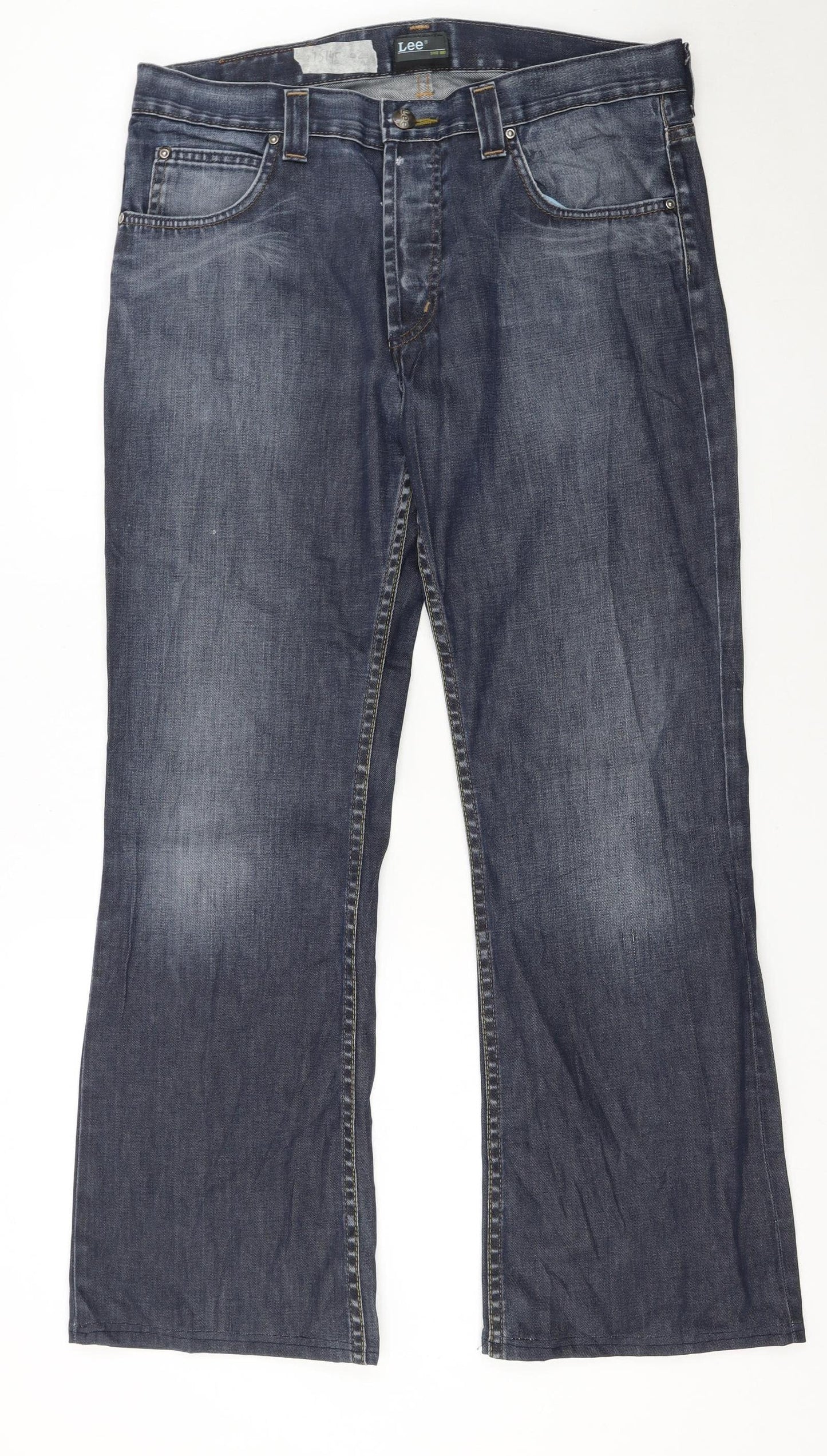 Lee Women Blue Denim Straight Jeans Size 20 Mid Rise 5-Pocket