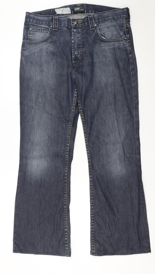 Lee Women Blue Denim Straight Jeans Size 20 Mid Rise 5-Pocket