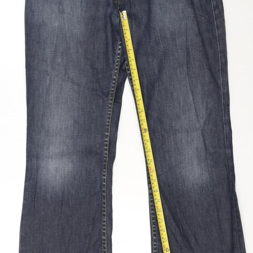 Lee Women Blue Denim Straight Jeans Size 20 Mid Rise 5-Pocket