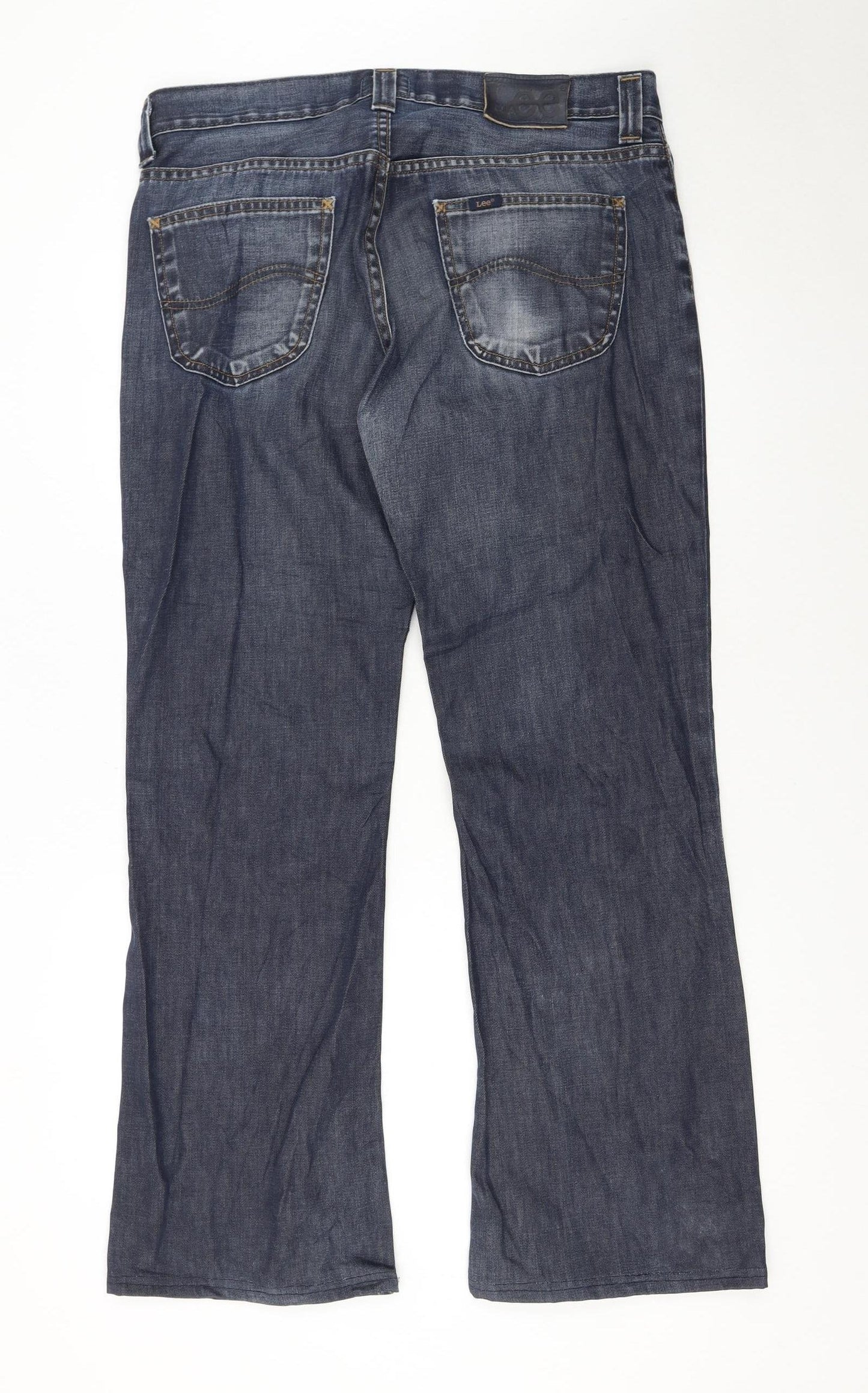 Lee Women Blue Denim Straight Jeans Size 20 Mid Rise 5-Pocket
