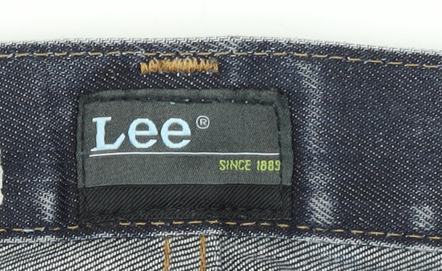 Lee Women Blue Denim Straight Jeans Size 20 Mid Rise 5-Pocket