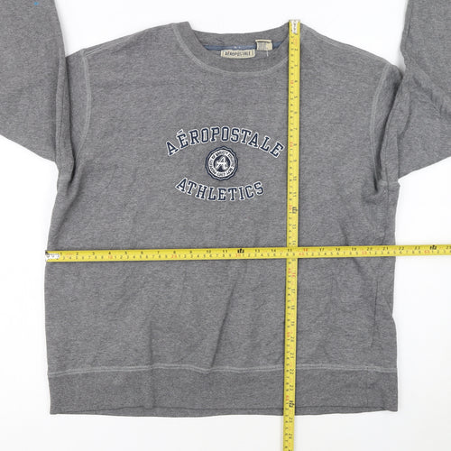 Aeropostale Women's Grey Pullover Sweatshirt XL Cotton Blend Athletics Logo