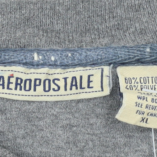 Aeropostale Women's Grey Pullover Sweatshirt XL Cotton Blend Athletics Logo