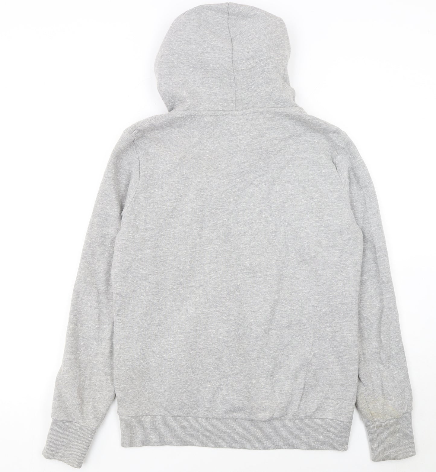Superdry Womens Grey Hoodie UK 14 Pullover Logo Front Pocket