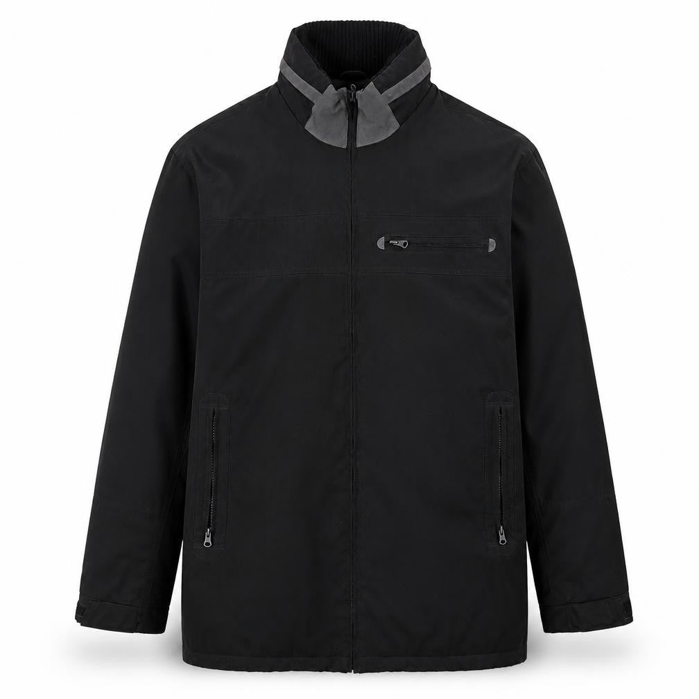 Front view of Paul Berman Men's Black XL Full Zip Lined Jacket