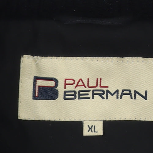 Paul Berman Men's Black XL Full Zip Lined Jacket