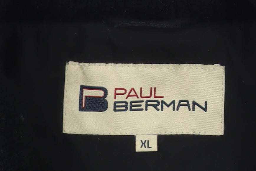 Paul Berman Men's Black XL Full Zip Lined Jacket