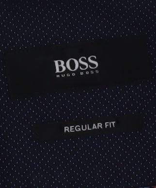 Hugo Boss Men's Blue Regular Fit Long Sleeve Button-Up Shirt Size 16.5