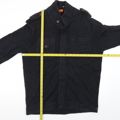 Hugo Boss Men’s Black XL Full Zip Cotton Jumper High Neck