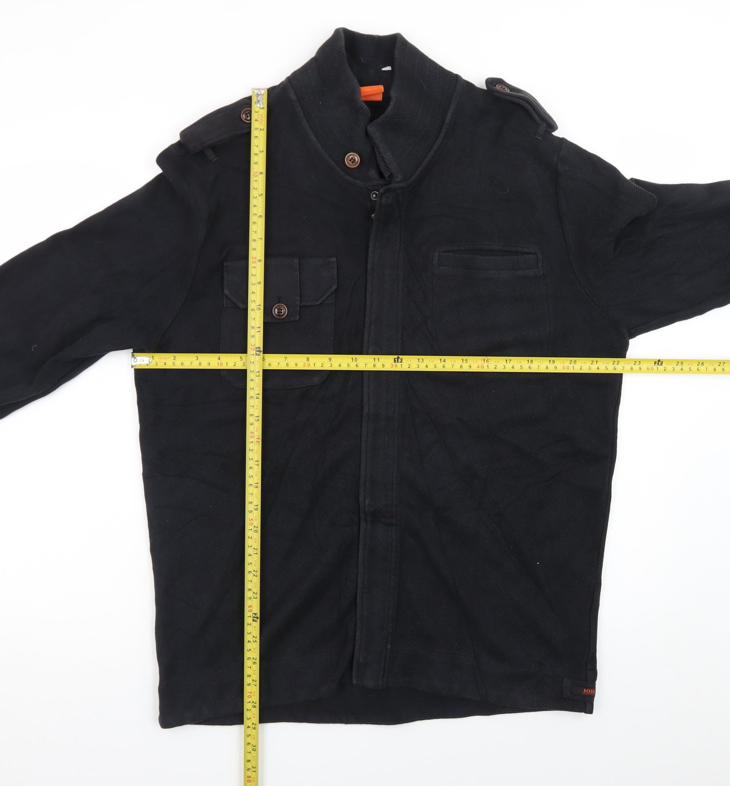 Hugo Boss Men’s Black XL Full Zip Cotton Jumper High Neck