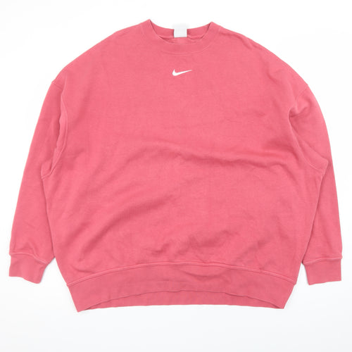 Nike Men’s Pink Crew Neck Pullover Sweatshirt Size S Regular Fit