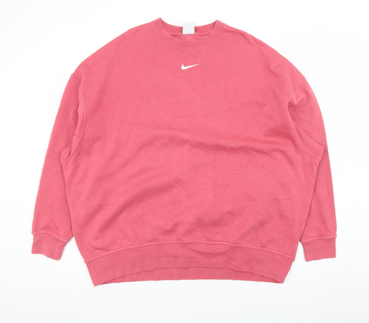 Nike Men’s Pink Crew Neck Pullover Sweatshirt Size S Regular Fit