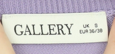 Gallery Women’s Purple Balloon Sleeve Crew Neck Pullover Jumper Size S
