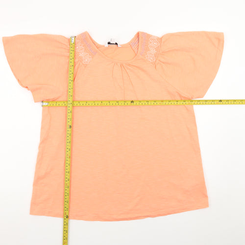 Next Women’s Orange Cotton Flutter Sleeve T-Shirt Size 16