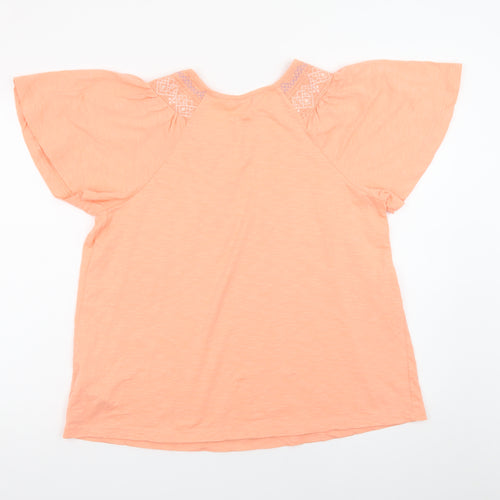 Next Women’s Orange Cotton Flutter Sleeve T-Shirt Size 16
