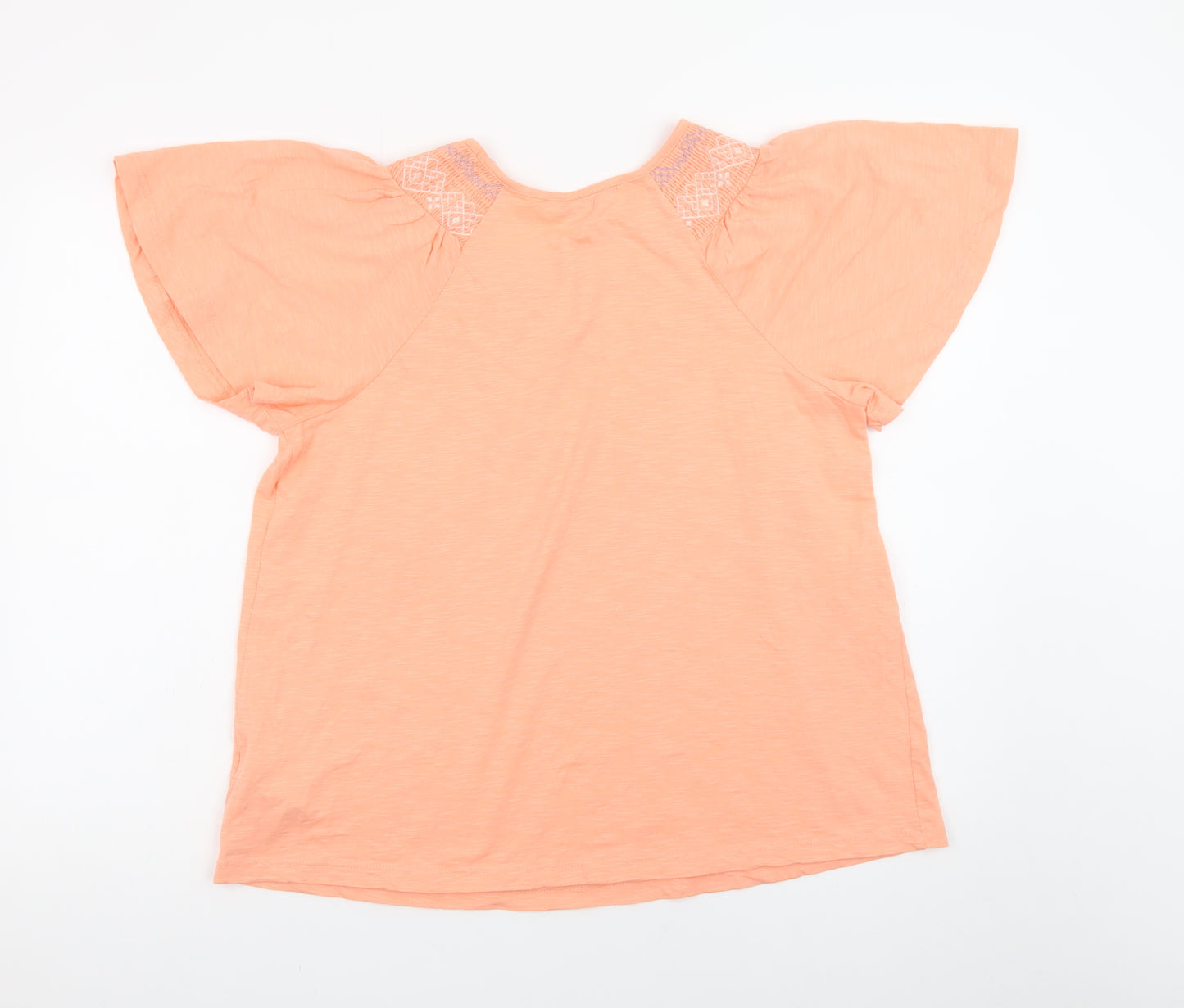 Next Women’s Orange Cotton Flutter Sleeve T-Shirt Size 16