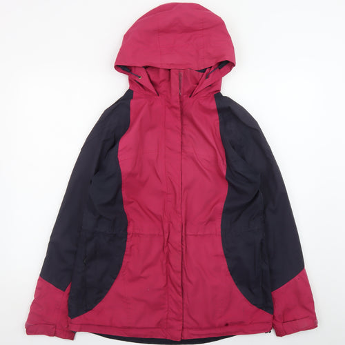 Peter Storm Women’s Pink & Navy Hooded Waterproof Jacket Size 12