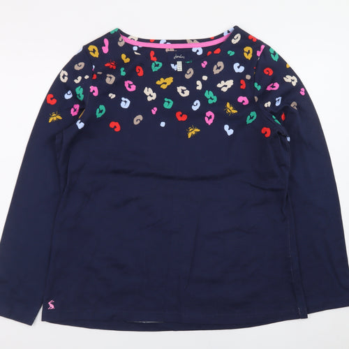 Joules Women’s Navy Long Sleeve Cotton T-Shirt UK14 Multicoloured Print