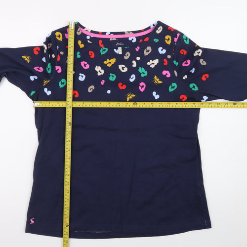 Joules Women’s Navy Long Sleeve Cotton T-Shirt UK14 Multicoloured Print