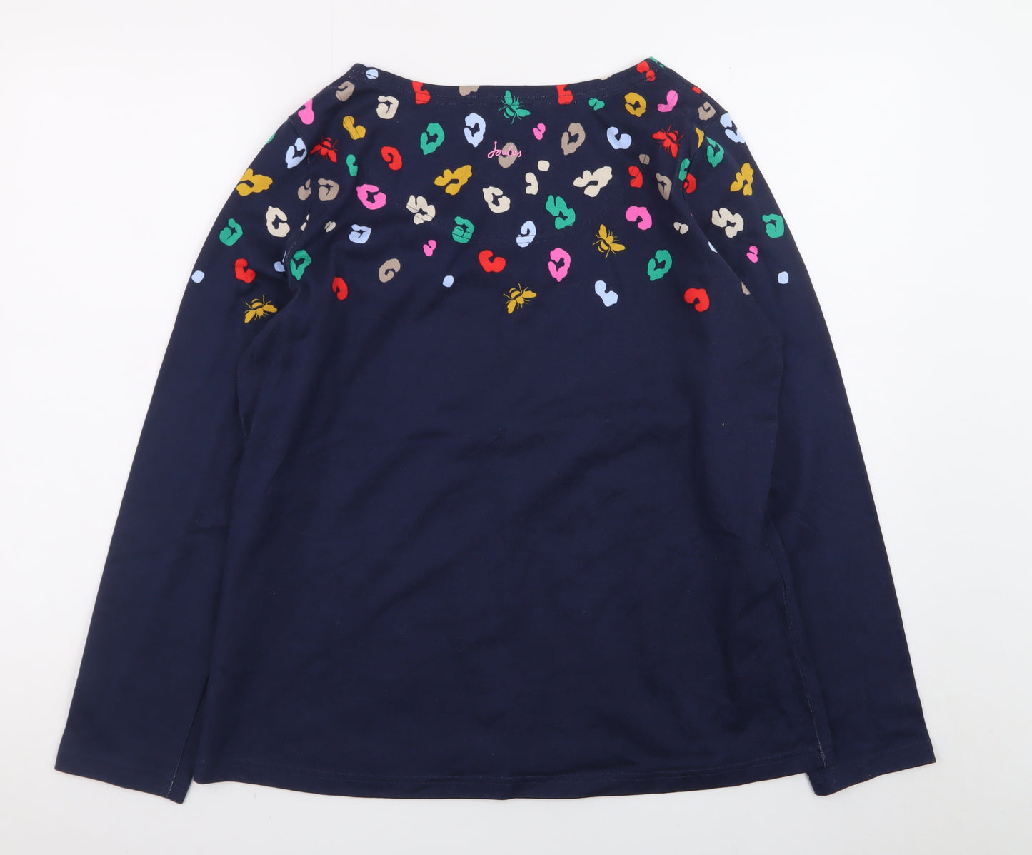 Joules Women’s Navy Long Sleeve Cotton T-Shirt UK14 Multicoloured Print