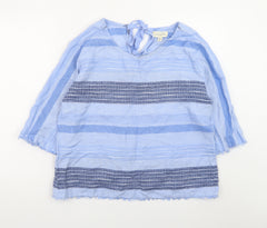 Cloth & Stone Women's Blue Striped Tunic Blouse XL Cotton
