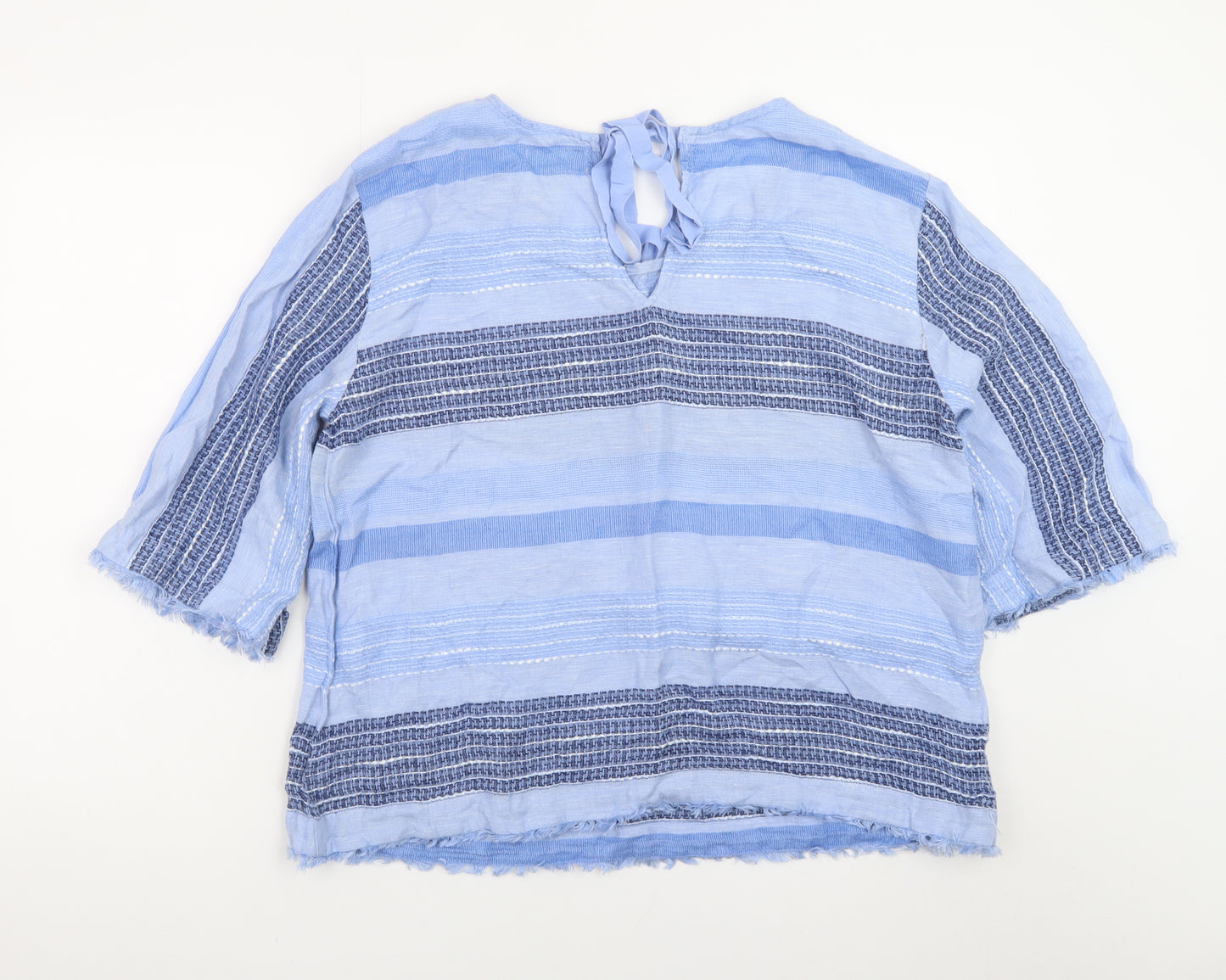 Cloth & Stone Women's Blue Striped Tunic Blouse XL Cotton